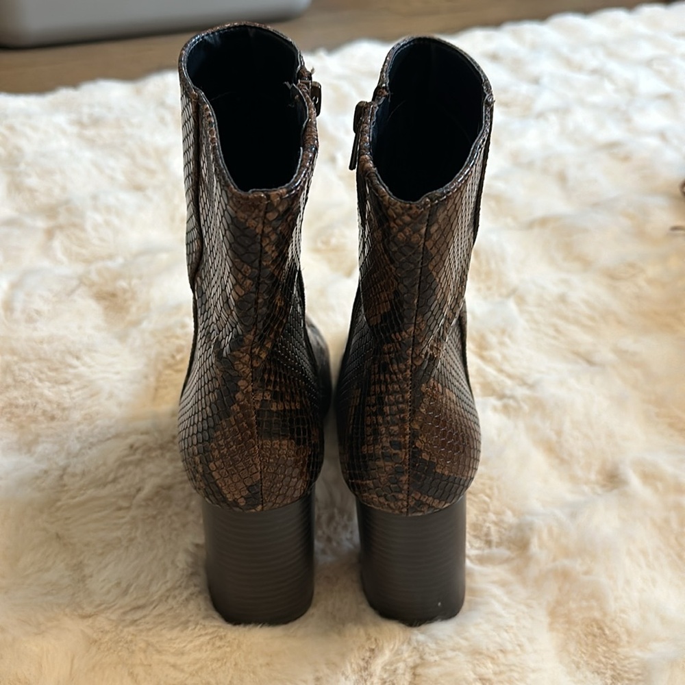 Express Snake Skin Print Booties - image 4